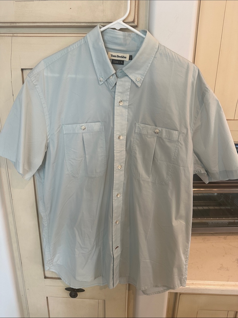 Tom Beckbe Tidewater Men's Light Blue Button-Down Short Sleeve Shirt